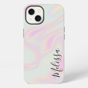 Holographic Elegant Iridescent Rainbow Name iPhone 13 Case