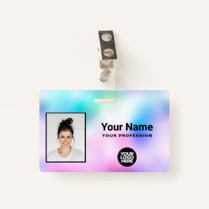 Holographic Employee Photo, Bar Code, Logo, Name Badge