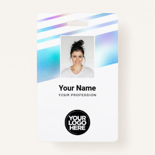 Holographic Employee Photo, Bar Code, Logo, Name Badge