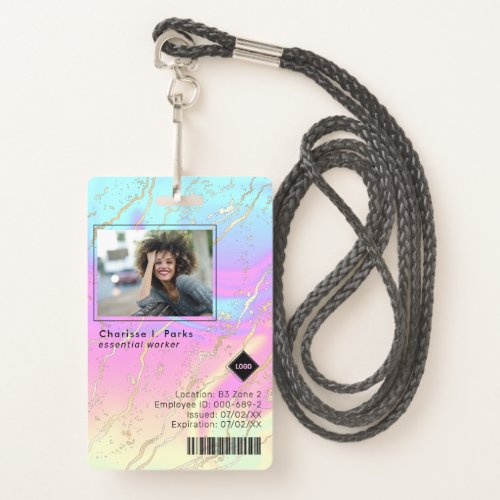Holographic  Employee Photo ID Company Security Badge