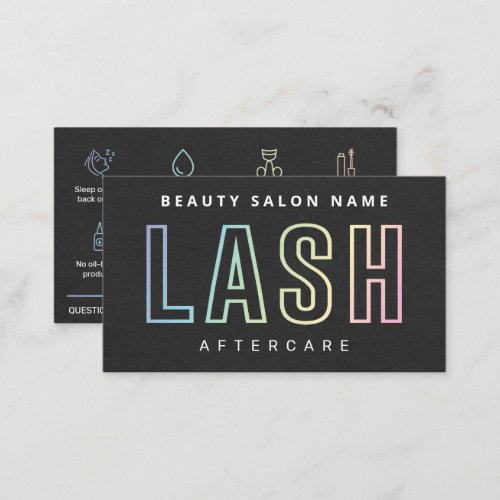 Holographic Eyelash Extensions Lash Aftercare Card