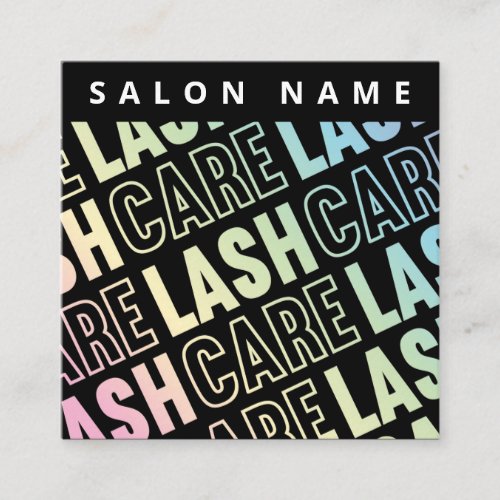 Holographic Eyelash Extensions Lash Lift Aftercare Square Business Card
