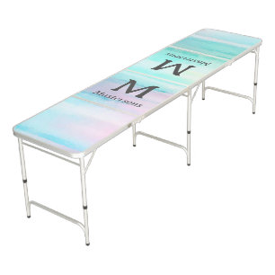 Holographic Family Monogram  Beer Pong Table