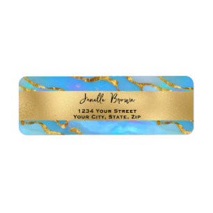 Holographic Faux Opal Stone Return Address Label