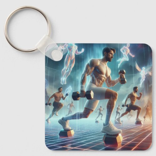 Holographic Fitness Keychain