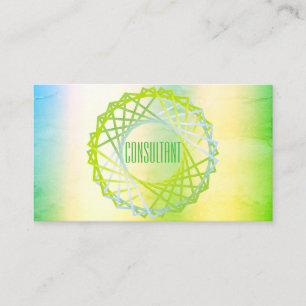 Holographic Flashy Geometrics Colorful Watercolor Business Card