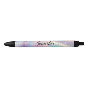 holographic floral personalized stylish girly pen