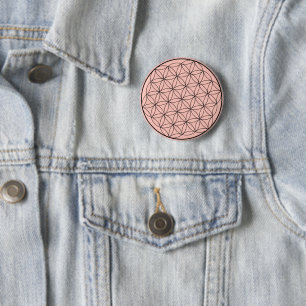 Holographic Flower of Life Sacred Geometry Button