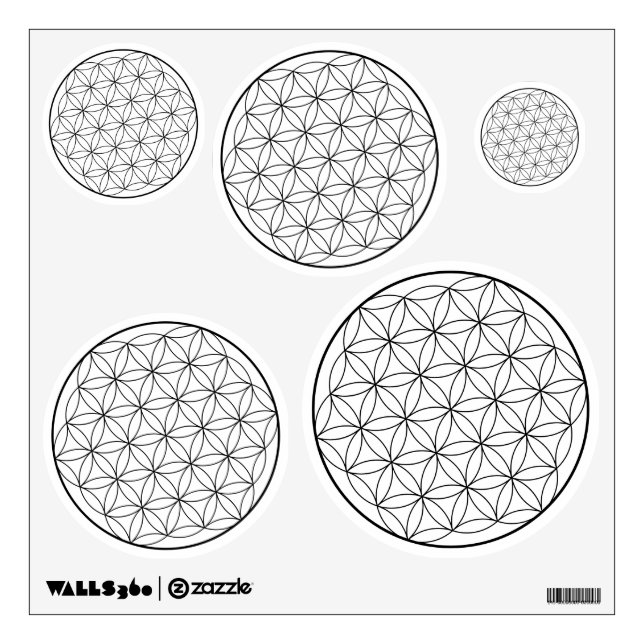 Holographic Flower of Life Sacred Geometry Wall Decal (Front)