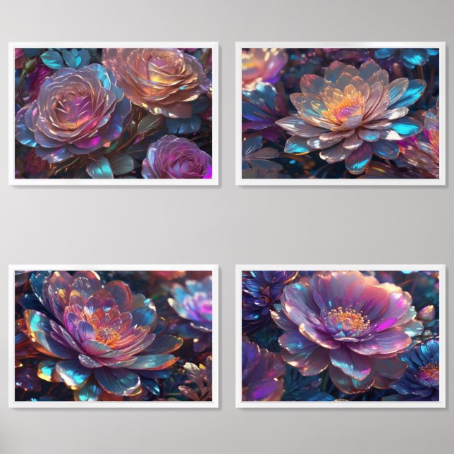 Holographic flowers Print Set (Front)