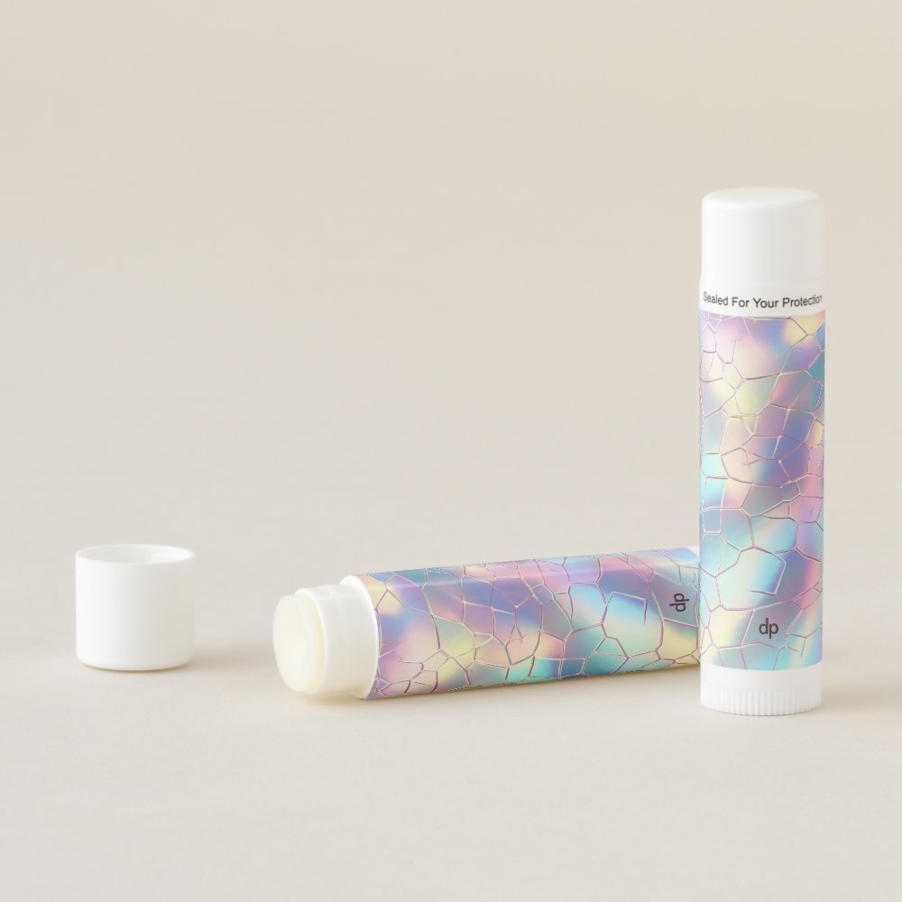 Disover Holographic Foil Background Pattern Monogram Lip Balm