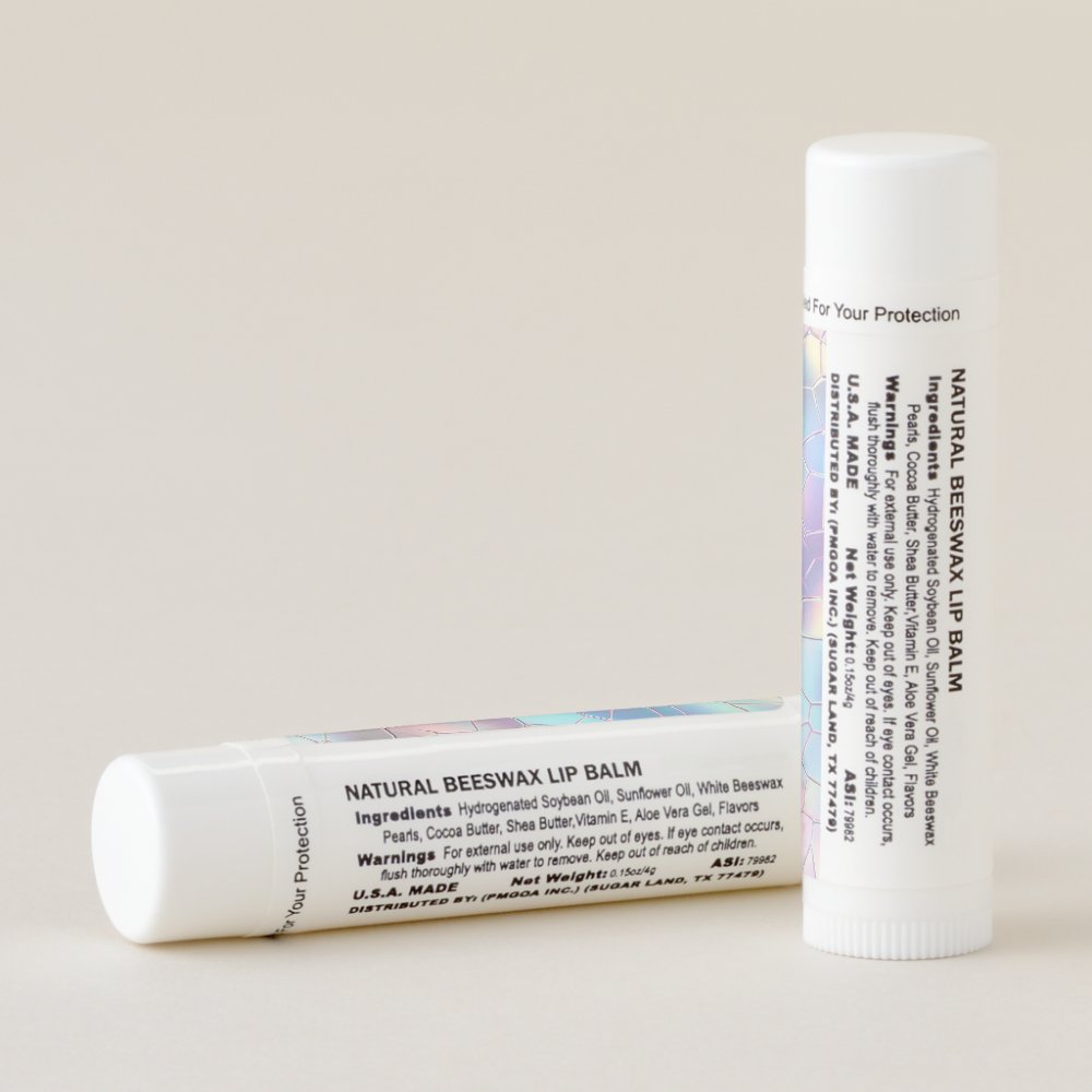 Disover Holographic Foil Background Pattern Monogram Lip Balm