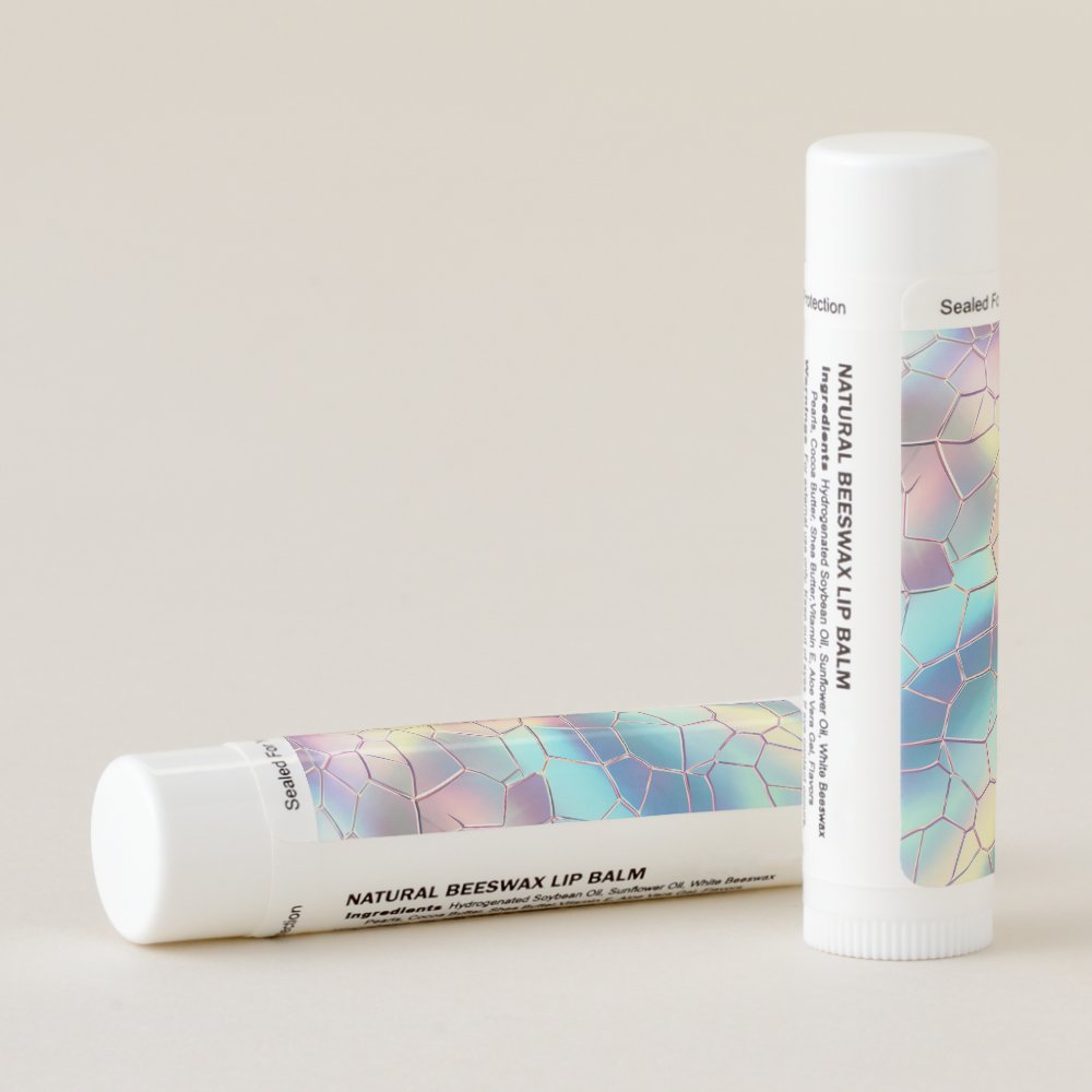 Disover Holographic Foil Background Pattern Monogram Lip Balm
