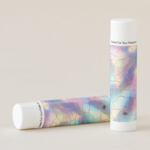 Holographic Foil Background Pattern Monogram Lip Balm