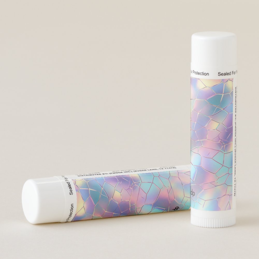Disover Holographic Foil Background Pattern Monogram Lip Balm