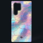 Holographic Foil Background Pattern Monogram Samsung Galaxy S22 Ultra Case<br><div class="desc">Colorful Holographic Foil Background Digital Paper Pattern Custom Monogram.</div>