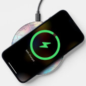 Holographic Foil Background Pattern Monogram Wireless Charger (Phone)