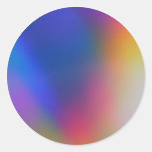 Holographic Foil Colorful Vibrant Abstract Liquid Classic Round Sticker