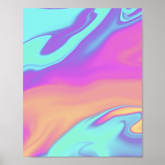 Holographic Foil Colorful Vibrant Abstract Poster (Front)