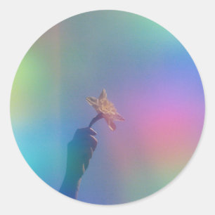 Holographic Foil Colorful Vibrant UnicornLiquid Classic Round Sticker