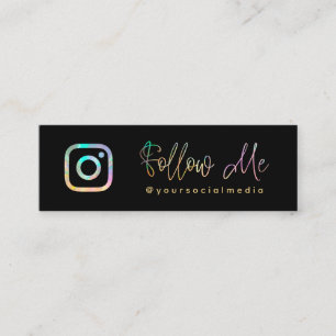 Holographic Follow Social Media QR Code Mini Business Card