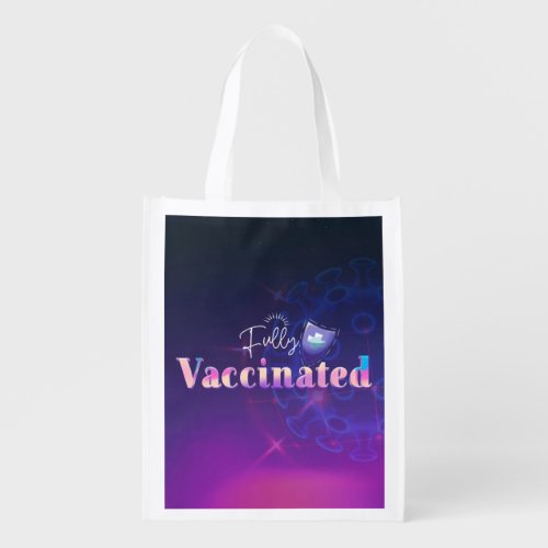 Holographic Fully Vaccinated Shield    Grocery Bag