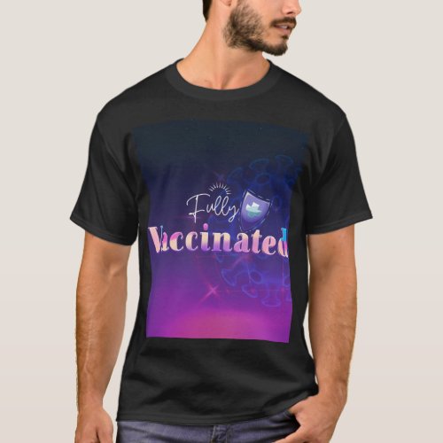 Holographic Fully Vaccinated Shield     T_Shirt