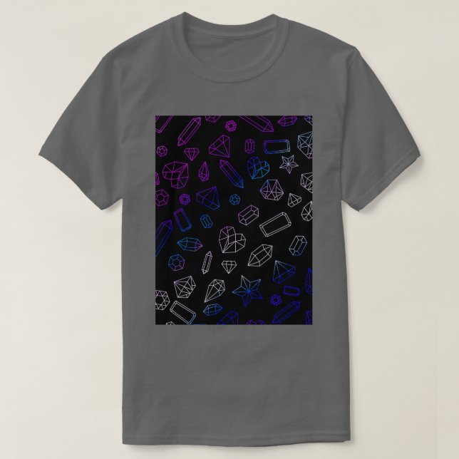 Holographic Gem Pattern T-Shirt (Design Front)