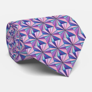 Holographic Geometric Pattern Neck Tie