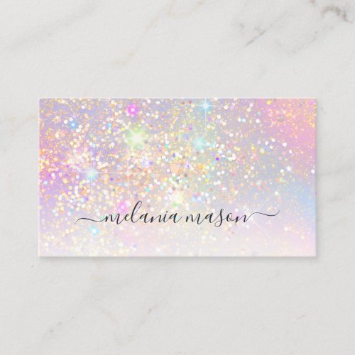 Holographic Glam Glitter Elegant Sparkles Girly Business Card