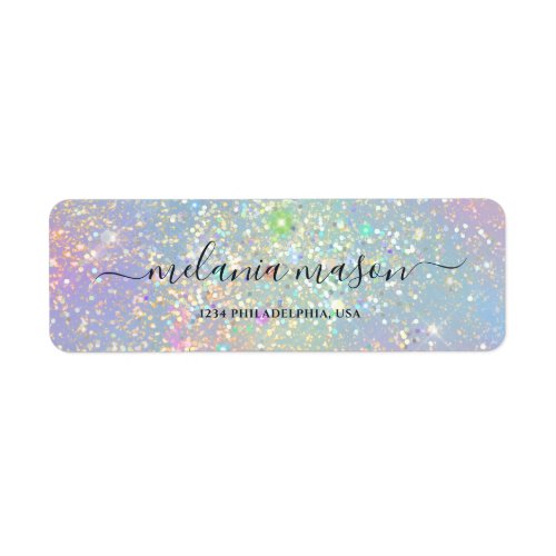 Holographic Glam Glitter Elegant Sparkles Label