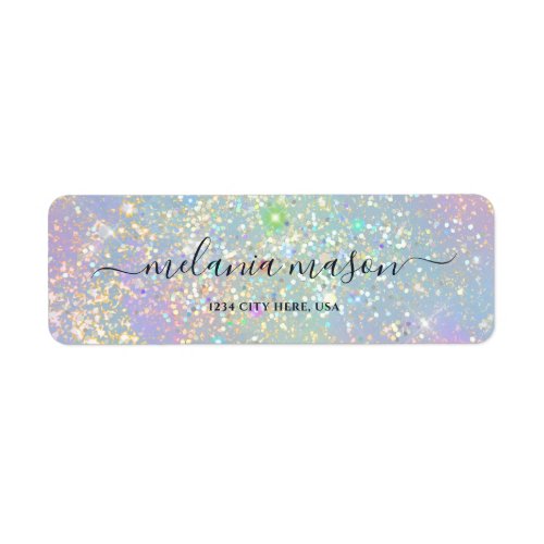 Holographic Glam Glitter Elegant Sparkles Label