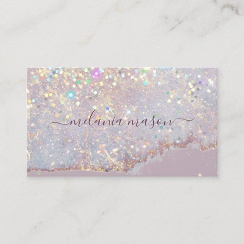 Holographic Glam Glitter Makeup Artist Purple Chic Business Card