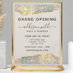 Holographic Glam Glitter Salon Business Flyer<br><div class="desc">Holographic Glam Glitter Salon Business Flyer. This design features a classy signature script style font set against a beautiful modern iridescent sparkle background. Perfect for a beauty salon,  hair stylist,  makeup artist,  or cosmetologist.</div>