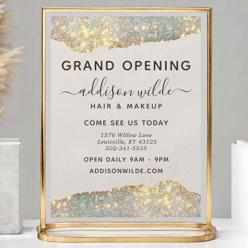 Holographic Glam Glitter Salon Business Flyer