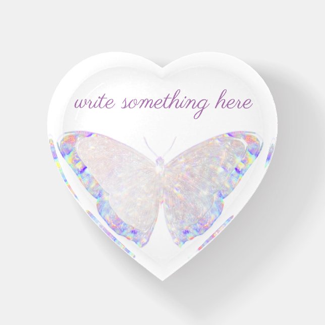 Holographic Glass Butterfly Paperweight (Front)
