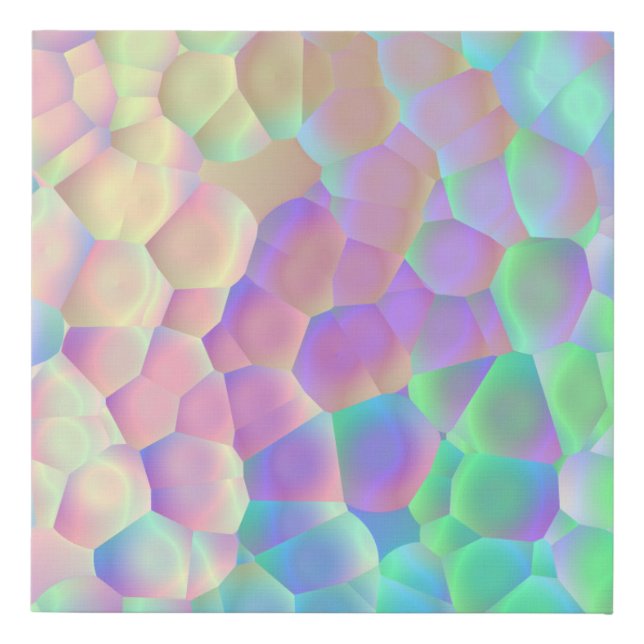 Holographic Glass Pattern, Iridescent Colors Faux Canvas Print (Front)