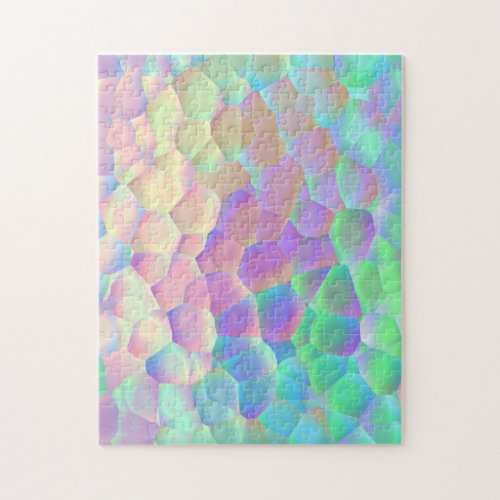 Holographic Glass Pattern Iridescent Colors Jigsaw Puzzle