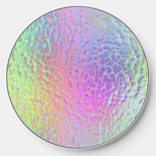 Holographic Glass Pattern Iridescent Colors Wireless Charger