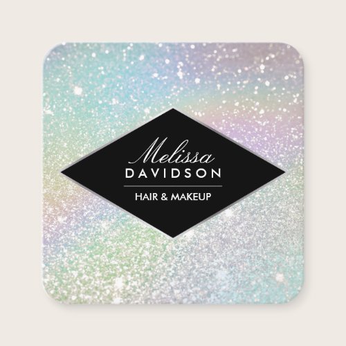 Holographic Glitter and Glamour Beauty Square Business Card Holographic Glitter and Glamour Beauty Square Business Card