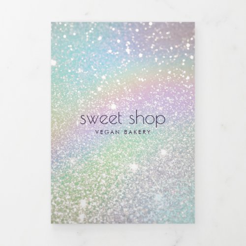 Holographic Glitter Bakery Catering Menu Brochure