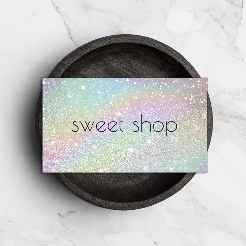 Holographic Glitter Bakery Sweets Business Card