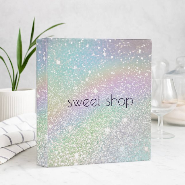 Holographic Glitter Bakery, Sweets, Catering 3 Ring Binder (Creator Uploaded)