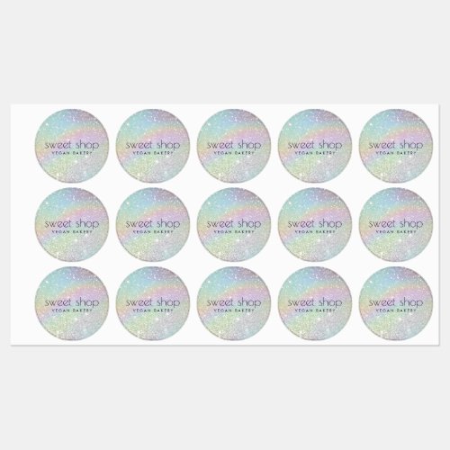 Holographic Glitter Bakery Sweets Labels