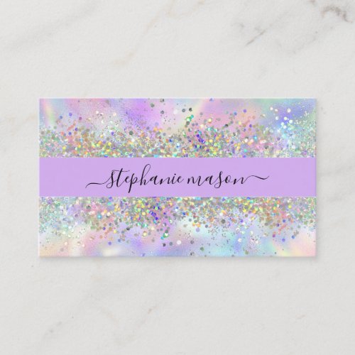 Holographic Glitter Beauty Eye Catching Purple Calling Card