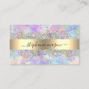 Holographic Glitter Beauty Salon Business Card
