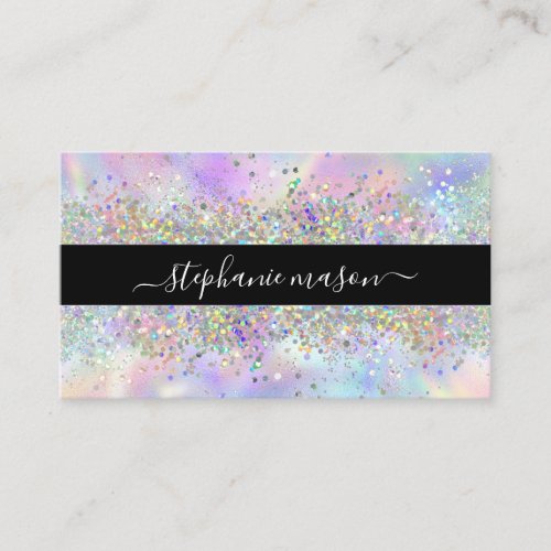 Holographic Glitter Beauty Salon Chic Business Calling Card