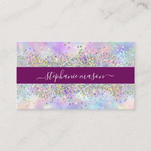 Holographic Glitter Beauty Salon Eye Catching Calling Card