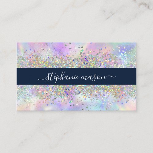 Holographic Glitter Beauty Salon Unique Business Calling Card