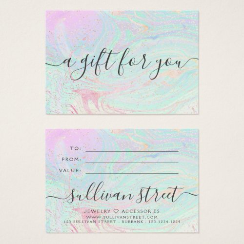 Holographic Glitter Business Gift Certificate
